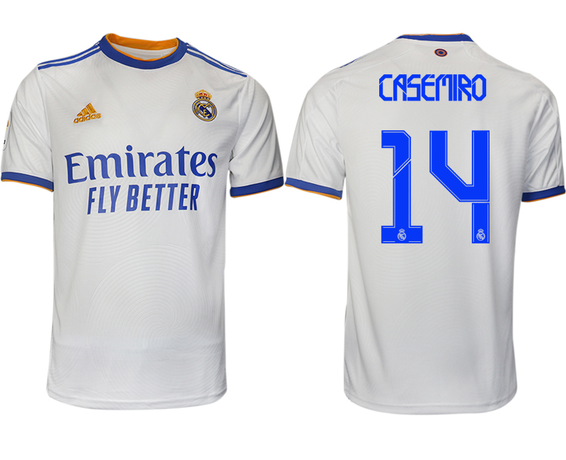 Men 2021-2022 Club Real Madrid home aaa version white #14 Soccer Jerseys->juventus jersey->Soccer Club Jersey